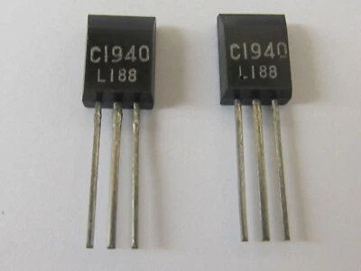 2 unidades/pcs 2SC1940L NEC TO92L NPN Transistor 120V hFE1 Range 135 -270 2SC1940