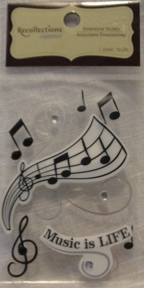 PEGATINAS NOTAS MUSICALES CRISTAL EN RELIEVE Foto 1 de 1