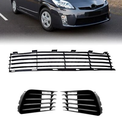 3PCS Front Lower Bumper Grille & Fog Light Bezels For 2004-2009 Toyota Prius Foto 1 de 4