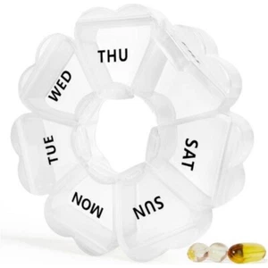 Large Weekly Pill Organizer 7Day Vitamin Case Large Capacity Compartments,WHITE - Picture 1 of 1