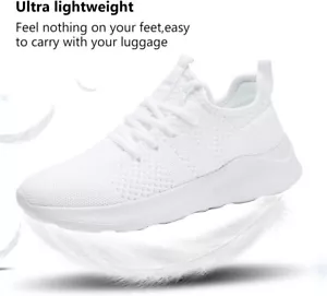 NEW Women's White Shoes Lightweight Walking Sneakers Size 6.5 *Runs Wide* - Picture 1 of 7