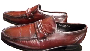 Florsheim 33455 Men's Burgundy Leather Slip On Loafer Shoes Size 10 D-INDIA - Picture 1 of 14