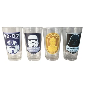 Vandor Lucas Films Star Wars 4 Pint Glasses Vader, Stormtrooper, C-3PO, & R2-D2 - Picture 1 of 12