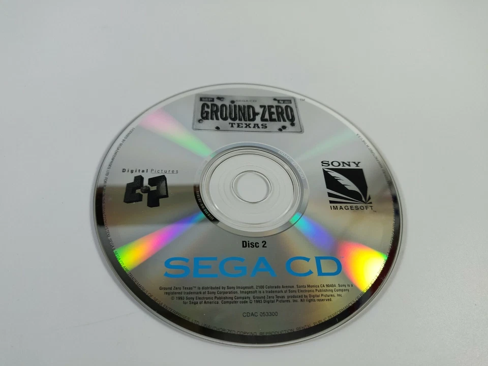 Ground Zero Texas Sega CD 1993 Disc 2 Only Untested Resurfaced  - Image 1 of 1