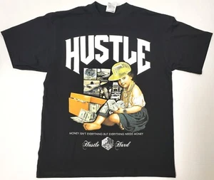 HUSTLE T-shirt Urban Streetwear $ Money Dollars Cash Men's 100% Cotton Tee New - Picture 1 of 2