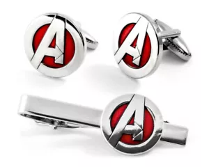 Avengers Manschettenknöpfe, Marvel Krawattenklammer, Captain America Cuff Links, Iron Man Tack - Bild 1 von 4