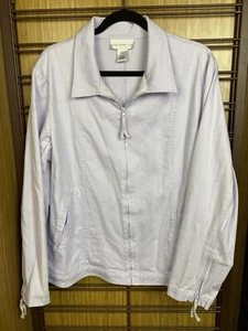 SUSAN GRAVER Purple Zip-up Jacket Size L - Picture 1 of 3
