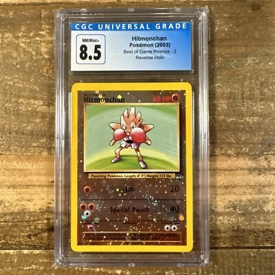 Pokemon Best of Game 2003 Hitmonchan Reverse Holo 2/9 Graded CGC 8.5 Near Mint+ - Image 1 of 3