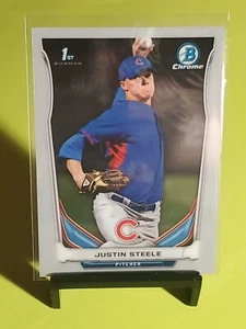 2014 Bowman Draft Chrome Justin Steele 1st #CDP120 Chicago Cubs - Picture 1 of 2