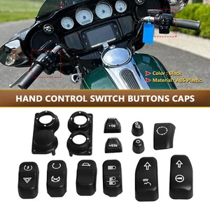 Hand Control Switch Housing Button Cover Caps For Harley Street Road Glide King - Picture 1 of 12