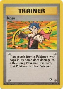 Koga - 106/132 - Pokemon Gym Challenge Unlimited Rare Card WOTC NM