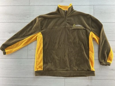 National Geographic Brown Yellow Fleece Jacket 1/4 Zip One Size Unisex - Image 1 of 4