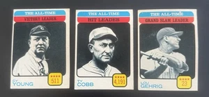 Vintage Baseball Cards Lot ~ LOU GEHRIG HOF TY COBB HOF CY YOUNG HOF - Picture 1 of 2