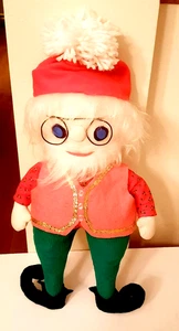 Vintage Stubby Big Eye Elfo Feltro e altri materiali 18" Rosso Verde Natale - Foto 1 di 14