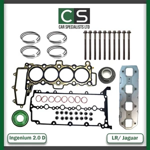 XF SPORTBRAKE 2.0 D 204DTA RINGS FULL GASKET INLET MANIFOLD GASKET HEAD BOLTS - Picture 1 of 10
