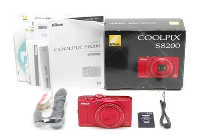 "N MINT w/Box" Nikon COOLPIX S8200 16.1 MP Red Compact Digital Camera 14x Zoom - Image 1 of 4