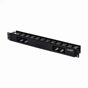Horizontal Rack Mount 19-Inch Cable Management Raceway 1U 2-Inches deep Black - Picture 1 of 4