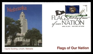 Mayfairstamps US FDC 2010 Flag of Nebraska NE Capitol Bldg First Day Cover aau_0 - Picture 1 of 2