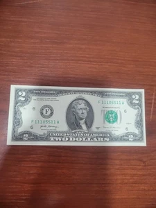 2017A - $2 Two Dollar Bill - F11105511A FANCY NOTE - Picture 1 of 17