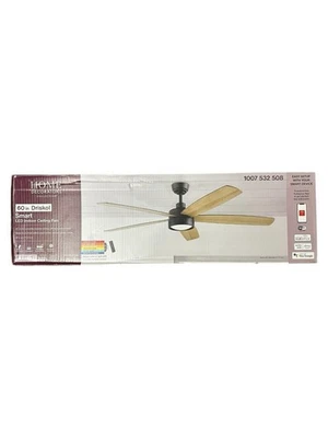 Home Decorators Driskol 60 in. LED Matte Black Smart Ceiling Fan New - Image 1 of 4