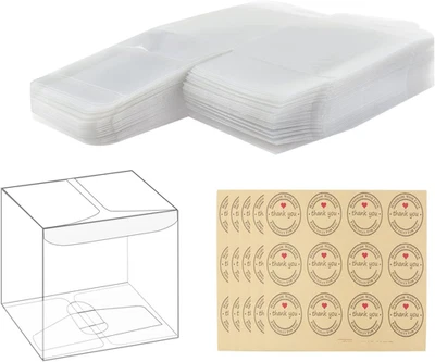 Scatole Regalo Trasparenti 8 X 8 X 8 Cm 50 PCS Scatole per Bomboniere PVC Scatol - Immagine 1 di 4