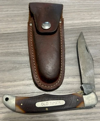 Vintage Old Timer Schrade USA model 1250T Folding Hunter Knife 1973-2004 Exc - Image 1 of 4