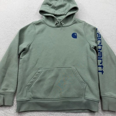 Sudadera con Capucha Carhartt Calce Relajado Logo Para Mujer M Verde Pullover Foto 1 de 4