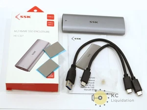SSK Type-C M.2 NVMe/SSD Enclosure HE-C327 USB 3.2 Gen 2 (Gray) - Picture 1 of 5