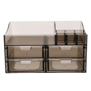  Transparent Large Capacity Storage Containers Cosmetics Organizer - Picture 1 of 12