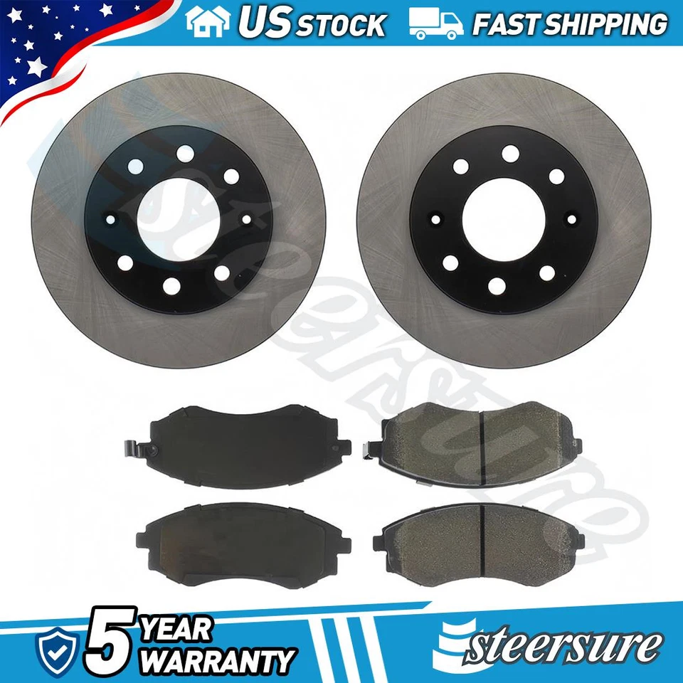 Front Brake Pads & Rotor Kit for Mitsubishi Mirage 1991 1992 1.6L L4 - Image 1 of 1