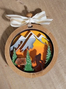 Handbemalter lasergeschnittener Holz Weihnachtsschmuck großer Fuß - Bild 1 von 1