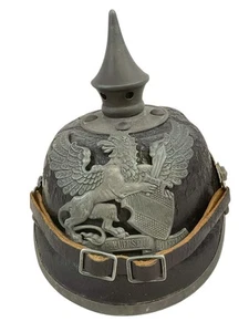 WW1 Imperial German Baden Pickelhaube Spiked Helmet Infantry Helmet 170 - Picture 1 of 14