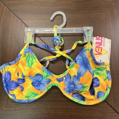 90s Vintage Venus Bikini Top- DD Cup NEW WITH TAGS - Image 1 of 4