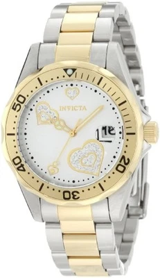 Invicta Women's Pro Diver Silver Heart Dial Two Tone Stainless Steel Watch 12287 - Image 1 of 4