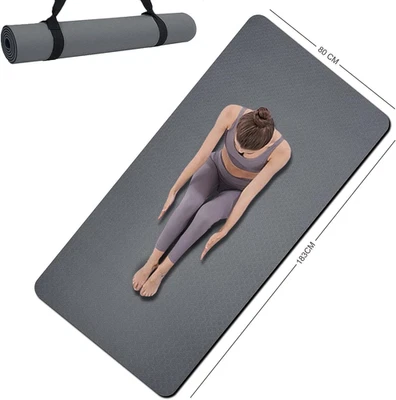 Estera de Yoga Doble Cara Antideslizante, 72'' x 32'' x 7mm - Estera de Yoga Extra Ancha y Gruesa Foto 1 de 4