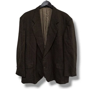 Oscar De La Renta Herren Woll Tweed Hahnentritt Blazer Mantel Gr. 52R - Bild 1 von 8