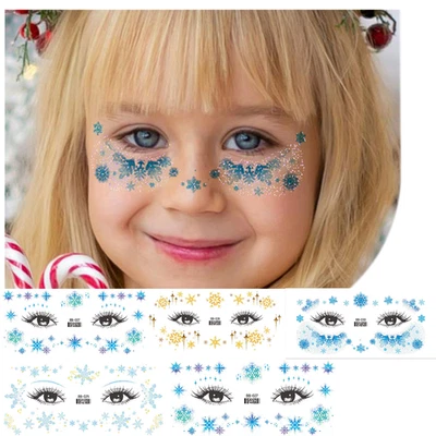 Face Tattoos Makeup Kit, 5 Pack Christmas Snowflakes Christmas-Themed Makeup - Image 1 of 4