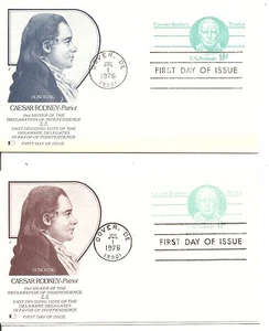 US SC # UX70-UY27 Caesar Rodney .Postal Card FDC. Fleetwood Cachet - Picture 1 of 1