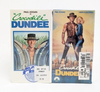 Crocodile Dundee I & II VHS Sealed 1987 Paramount Watermark 1st Release New Lot - Image 1 of 4