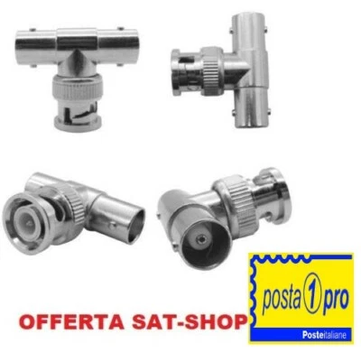 MELCHIONI CONNETTORE ADATTATORE A T BNC 1 MASCHIO A DOPPIA FEMMINA