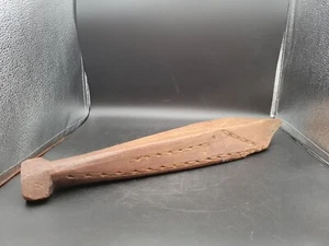 Antique Primitive Samoan Wood Carved Ceremonial Wood Club Geometric Patterns - Picture 1 of 7