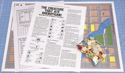 The Creature That Eat Sheboygan, Sci-Fi Monster Game, 1 Map +96 counters +Ru1es. - Image 1 of 4