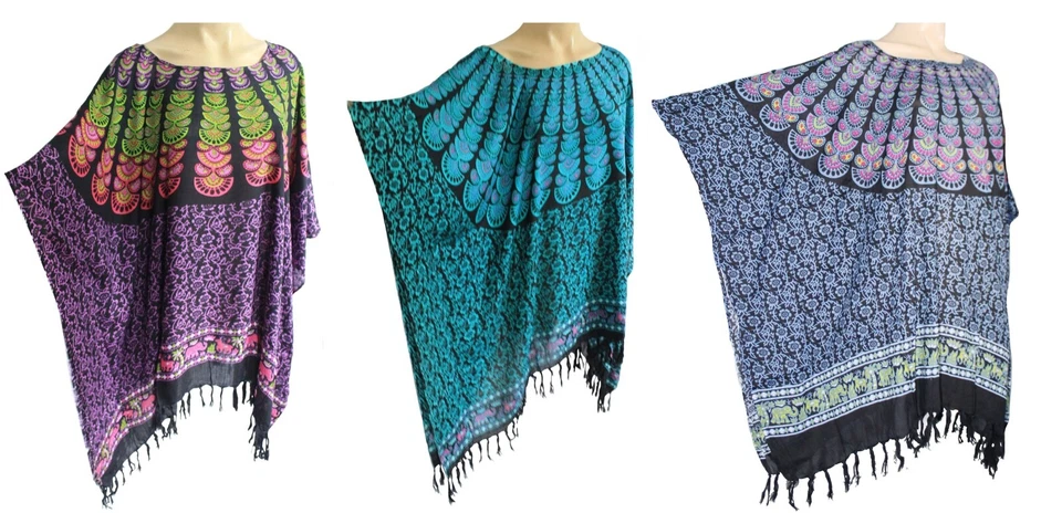 Mandala Imprimé Éléphant Caftan Tunique Haut Plage Vêtement Taille Pour Grand - Photo 1/1