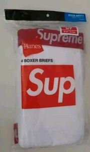 FW24 Supreme Hanes boxer briefs (4 pack) White Underwear Size S Small New Shorts - Picture 1 of 6