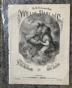 Antike Noten (1873) - Willie Darling von Geo Dana Klavier & Gitarre - Bild 1 von 4