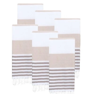 Juego de toallas de playa turcas de 6 (38" x 71") - de gran tamaño, de secado rápido, sin arena, suaves Foto 1 de 4