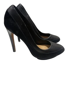 Badgley Mischka Black Leather & Suede High Heels Womens 8.5 - Picture 1 of 8