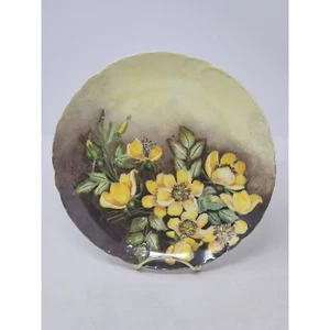 Antique RC Tilly 1903 Hand Painted Yellow Roses Porcelain Plate Art - Picture 1 of 6