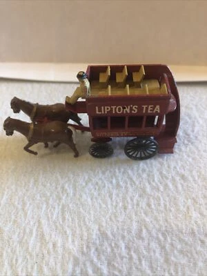 Vintage Lesney Diecast Lipton's Tea Horse Team Carriage Red London King's Cross - Image 1 of 4