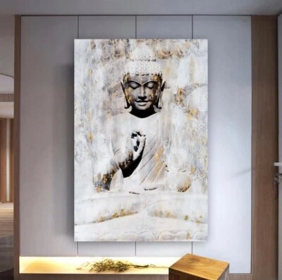 Lienzo de meditación Buda arte de pared lienzo espiritual arte oración budista decoración Foto 1 de 4